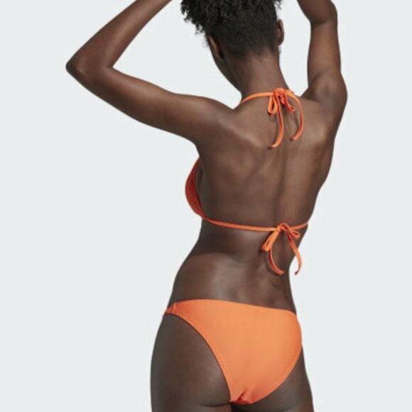 ADIDAS womens 16" 3-Stripes Swim Suit orange DY6374 - Picture 2 of 7